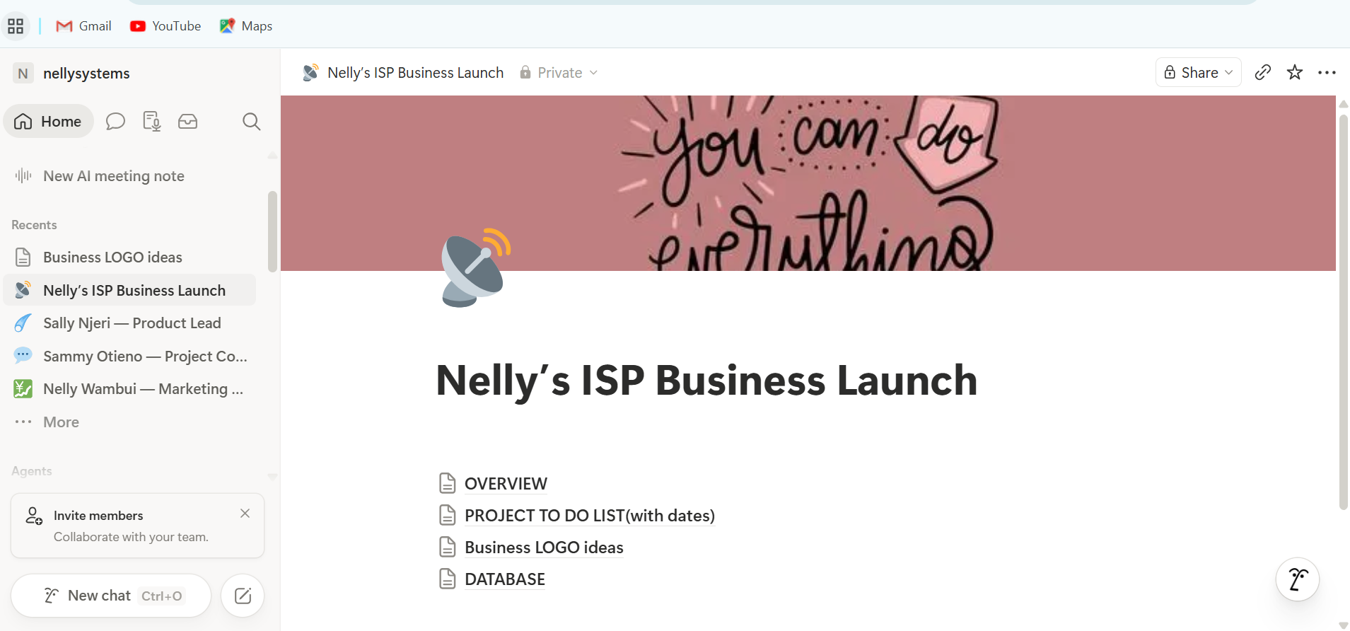 Project landing page